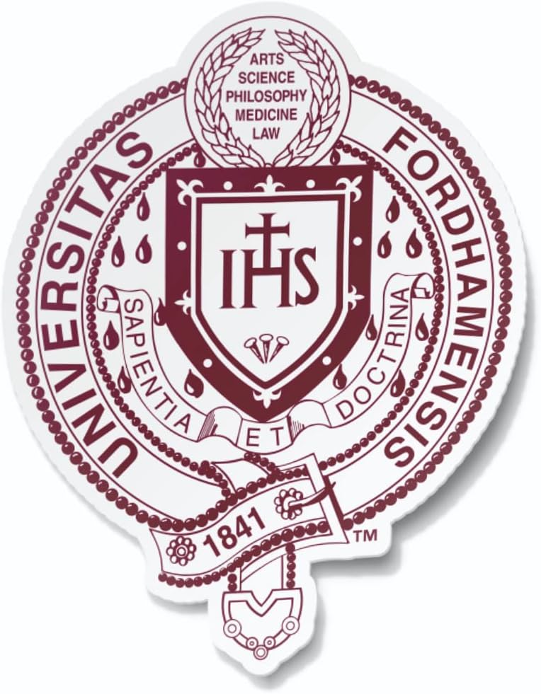 Nudge Printing Fordham University Rams Academic Seal Crest Maroon White Weatherproof Vinyl Sticker Car Decal from - Image 1